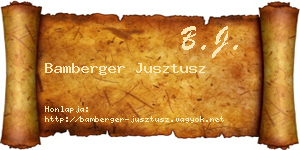 Bamberger Jusztusz névjegykártya